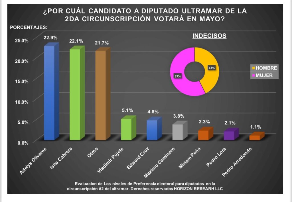 Isha Cabrera y Adelis Olivares, del PRM y Fuerza del Pueblo encabezan el voto en el exterior de la Circunscripción No. 2.