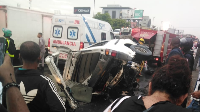 911 coordina asistencia en accidente ocurrido en av. JFK con Lope de Vega, DN