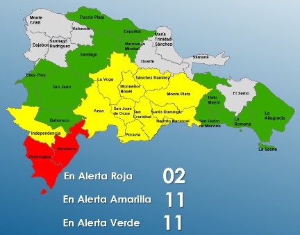 COE mantiene 24 provincias bajo alerta por el paso del huracán Beryl