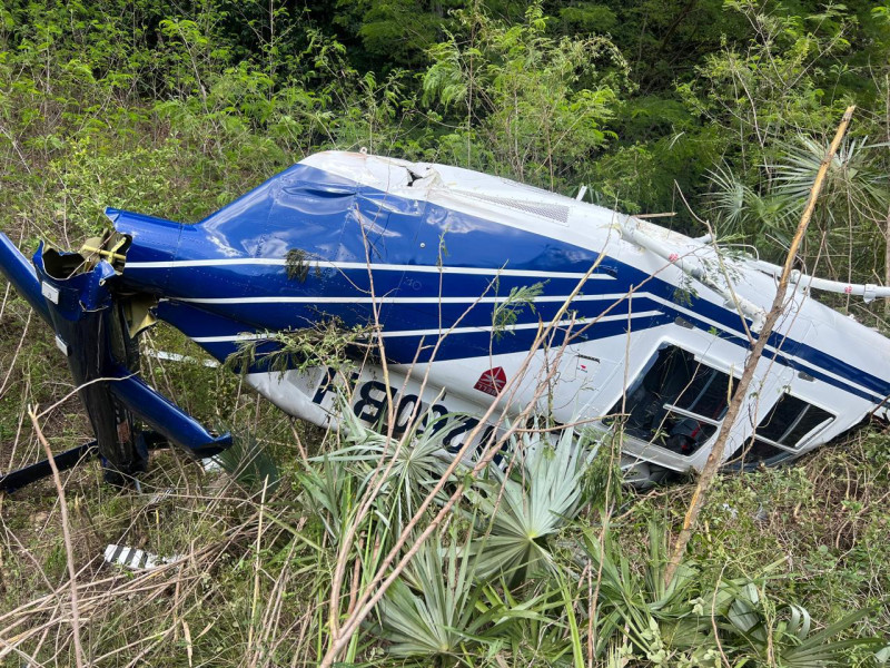 Comisión de aviación investiga accidente de helicóptero en Monción, Santiago Rodríguez